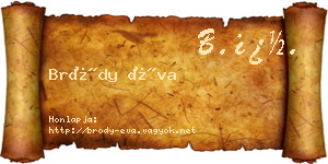 Bródy Éva névjegykártya