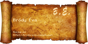 Bródy Éva névjegykártya
